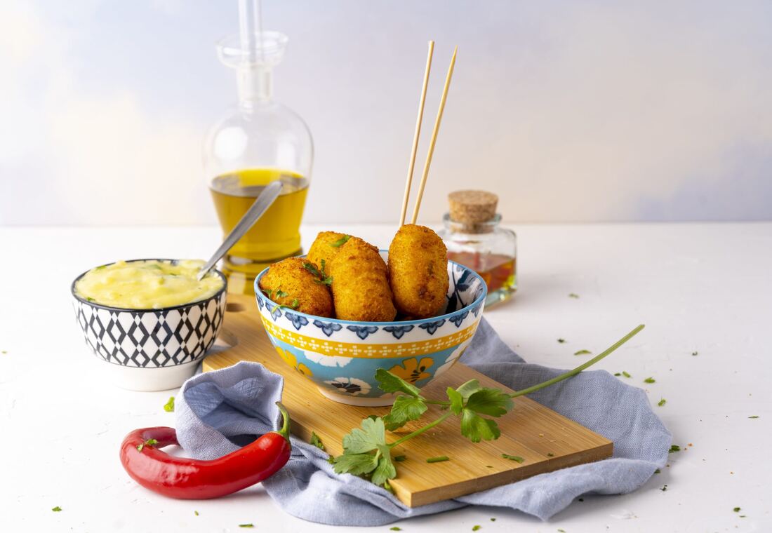 Crocche di patate appena fritti